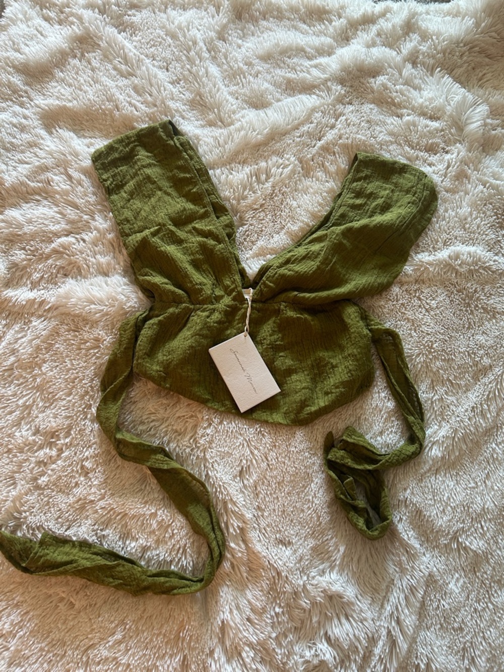 Olive Green Women's Tie-Front Tank Top